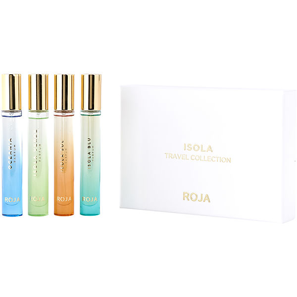 Roja Dove Roja Variety 4 Piece The Isola Travel Collection With Isola Verde &amp; Isola Blu &amp; Isola Sol &amp; Oceania And All Are Parfum Spray 0.34 oz Minis - Үнэртэй ус