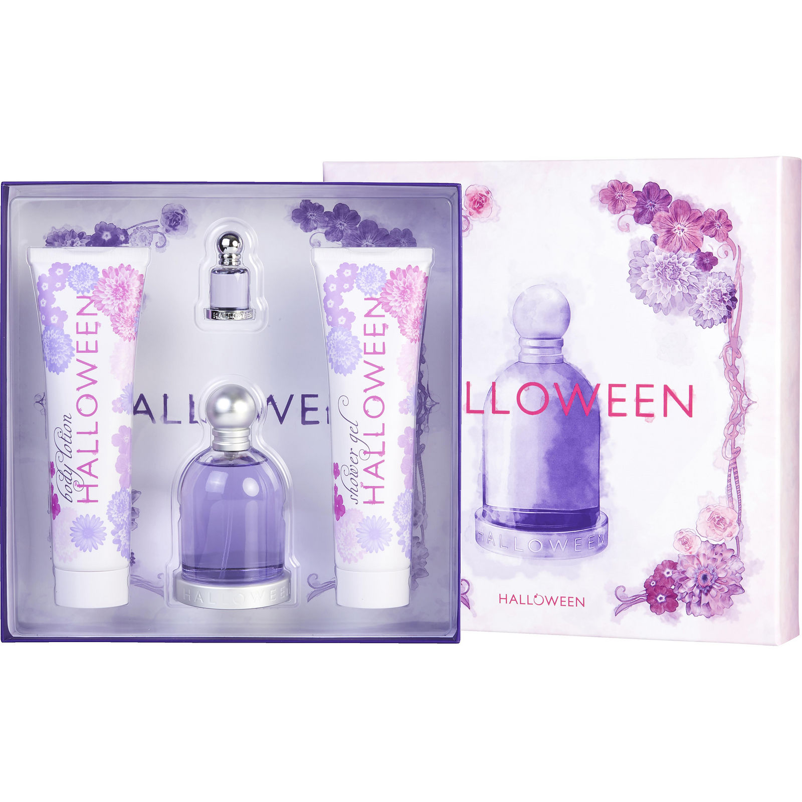 Jesus Del Pozo Halloween Eau De Toilette Spray 3.4 oz & Body Lotion 5 oz & Shower Gel 5 oz & Eau De Toilette 0.15 oz Mini - Үнэртэй ус