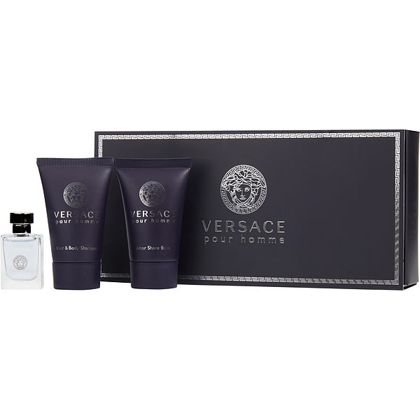 Gianni Versace Versace Pour Homme Eau De Toilette 0.17 oz Mini & Aftershave Balm 0.8 oz & Hair And Body Shampoo 0.8 oz - Үнэртэй ус