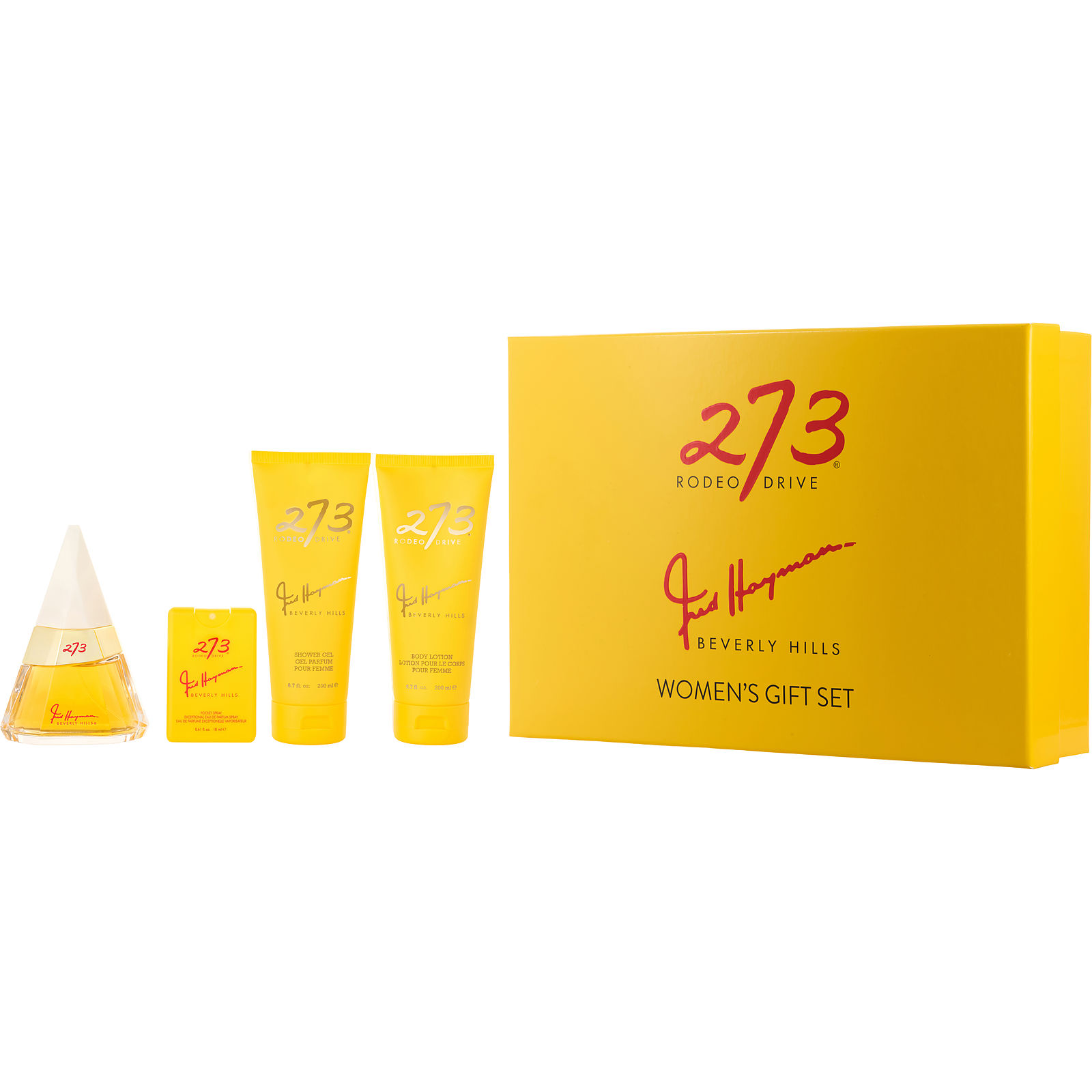 Fred Hayman 273 Eau De Parfum Spray 2.5 oz & Body Lotion 6.7 oz & Shower Gel 6.7 oz & Pocket Spray - Үнэртэй ус