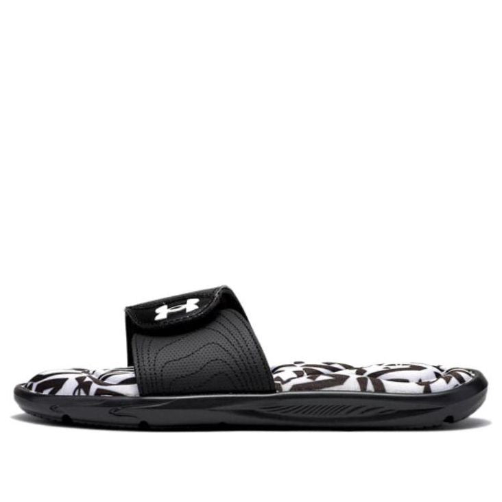 (WMNS) Under Armour Ignite 6 Graphic Footbed Slide 'Halo Grey Black' 3023767-105