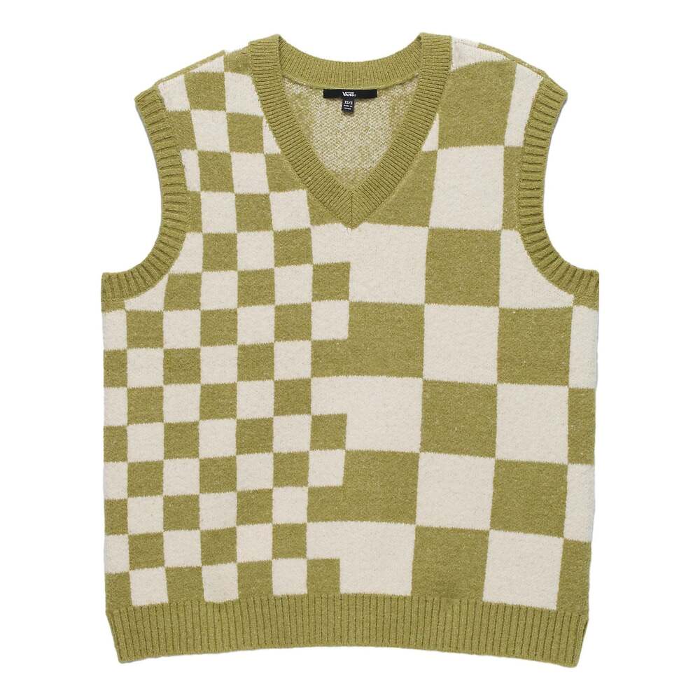 (WMNS) Vans Courtyard Checker Sweater Vest 'Green White' VN000F6WBD4
