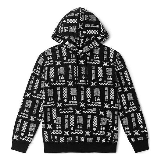 (WMNS) Vans Printed Long Sleeve Hoodie 'Black White' VN0A4UTVZFP