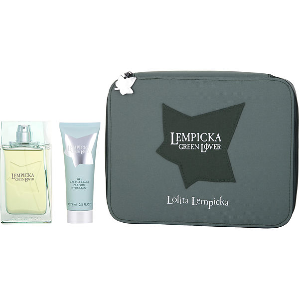Lolita Lempicka Green Lover Eau De Toilette Spray 3.4 oz & Aftershave Gel 2.5 oz & Toiletry Bag - Үнэртэй ус