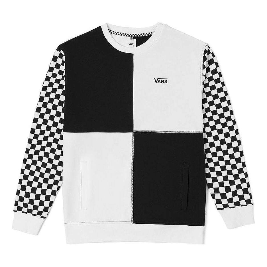 (WMNS) Vans checkerboard Sweatshirt 'White Black' VN0A7YJ3Y28