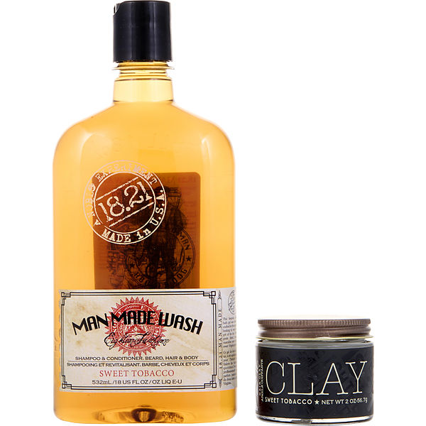 18.21 Man Made Book Of Good Grooming Volume 10 (Man Made Wash Sweet Tobacco 18 oz & Clay Sweet Tobacco 2 oz) - Үнэртэй ус