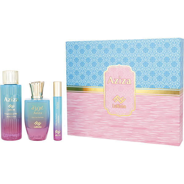 Luniche Aziza Eau De Parfum Spray 3.4 oz &amp; Fragrance Mist 3.4 oz &amp; Eau De Parfum Spray 0.34 oz Mini - Үнэртэй ус