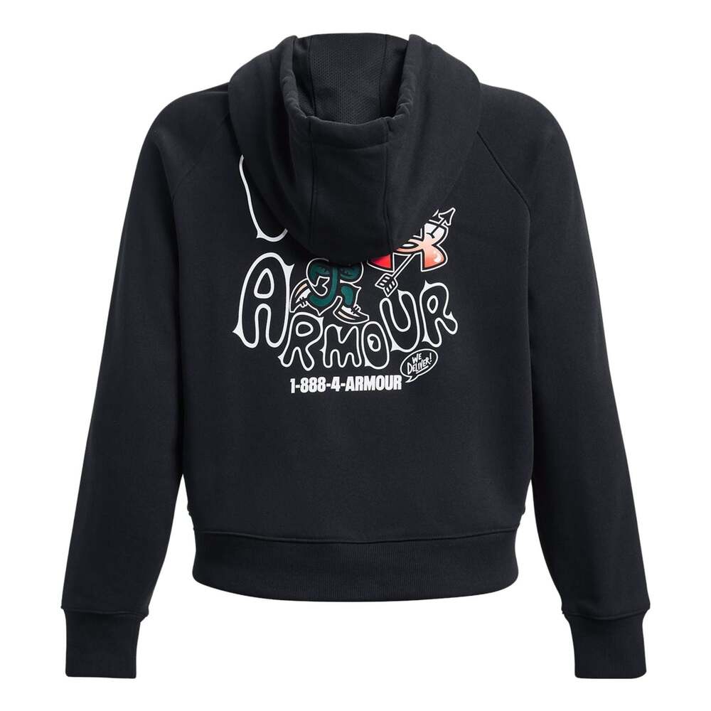 (WMNS) Under Armour Heavyweight Terry Rose Hoodie 'Black' 1379834-001