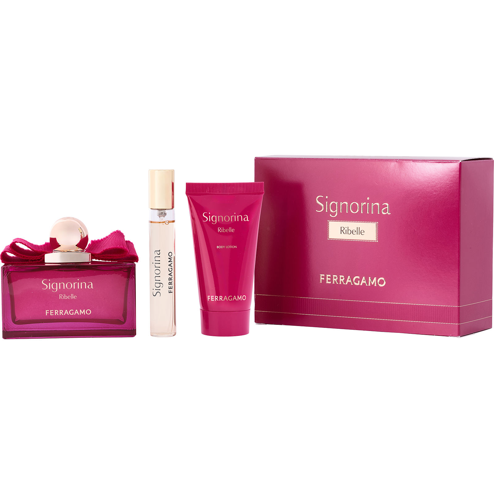 Signorina Ribelle Eau De Parfum Spray 3.4 oz & Body Lotion 1.7 oz & Eau De Parfum Spray 0.5 oz Mini - Үнэртэй ус