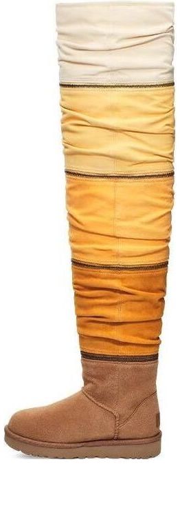 (WMNS) UGG Classic Sweater Letter TA knitted suede high-leg boots 'Brown Tan' 1131991-CHMU