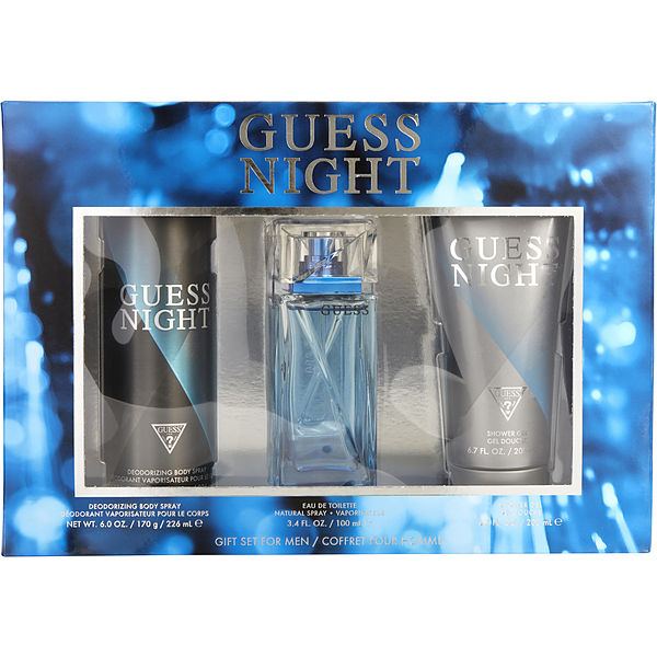 Guess Night Eau De Toilette Spray 3.4 oz & Deodorant Spray 6 oz & Shower Gel 6.7 oz - Үнэртэй ус