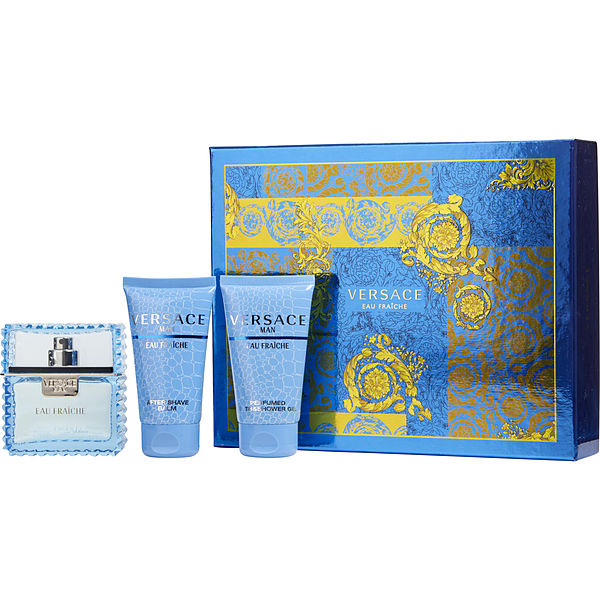 Gianni Versace Versace Man Eau Fraiche Eau De Toilette Spray 1.7 oz & Aftershave Balm 1.7 oz & Shower Gel 1.7 oz - Үнэртэй ус