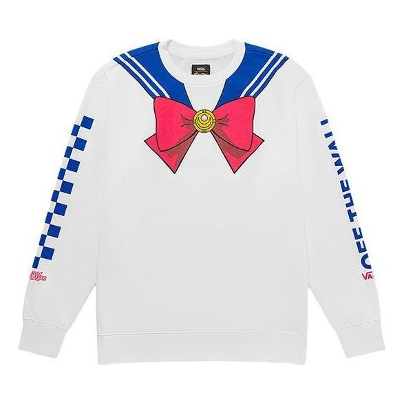 (WMNS) Vans x Pretty Guardian Sailor Moon BFF Crew Fleece Tee 'White' VN0A7YK7WHT