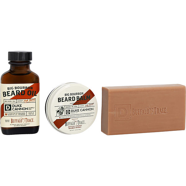 Duke Cannon Bourbon Big Ass Brick Of Soap 10 oz & Beard Oil 3 oz & Beard Balm 1.6 oz - Үнэртэй ус