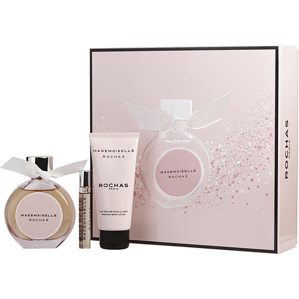 Rochas Mademoiselle Rochas Eau De Parfum Spray 3 oz & Body Lotion 3.4 oz & Eau De Parfum Spray 0.25 oz Mini - Үнэртэй ус