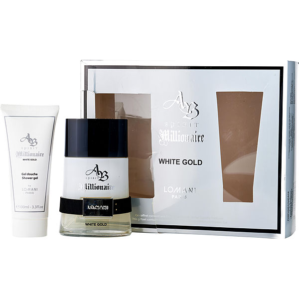 Lomani Ab Spirit Millionaire White Gold Eau De Parfum Spray 3.3 oz & Shower Gel 3.3 oz - Үнэртэй ус