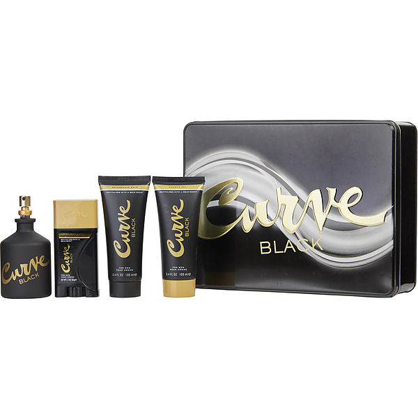 Liz Claiborne Curve Black Cologne Spray 4.2 oz & After Shave Balm 3.4 oz & Shower Gel 3.4 oz & Deodorant Stick 1.7 oz - Үнэртэй ус