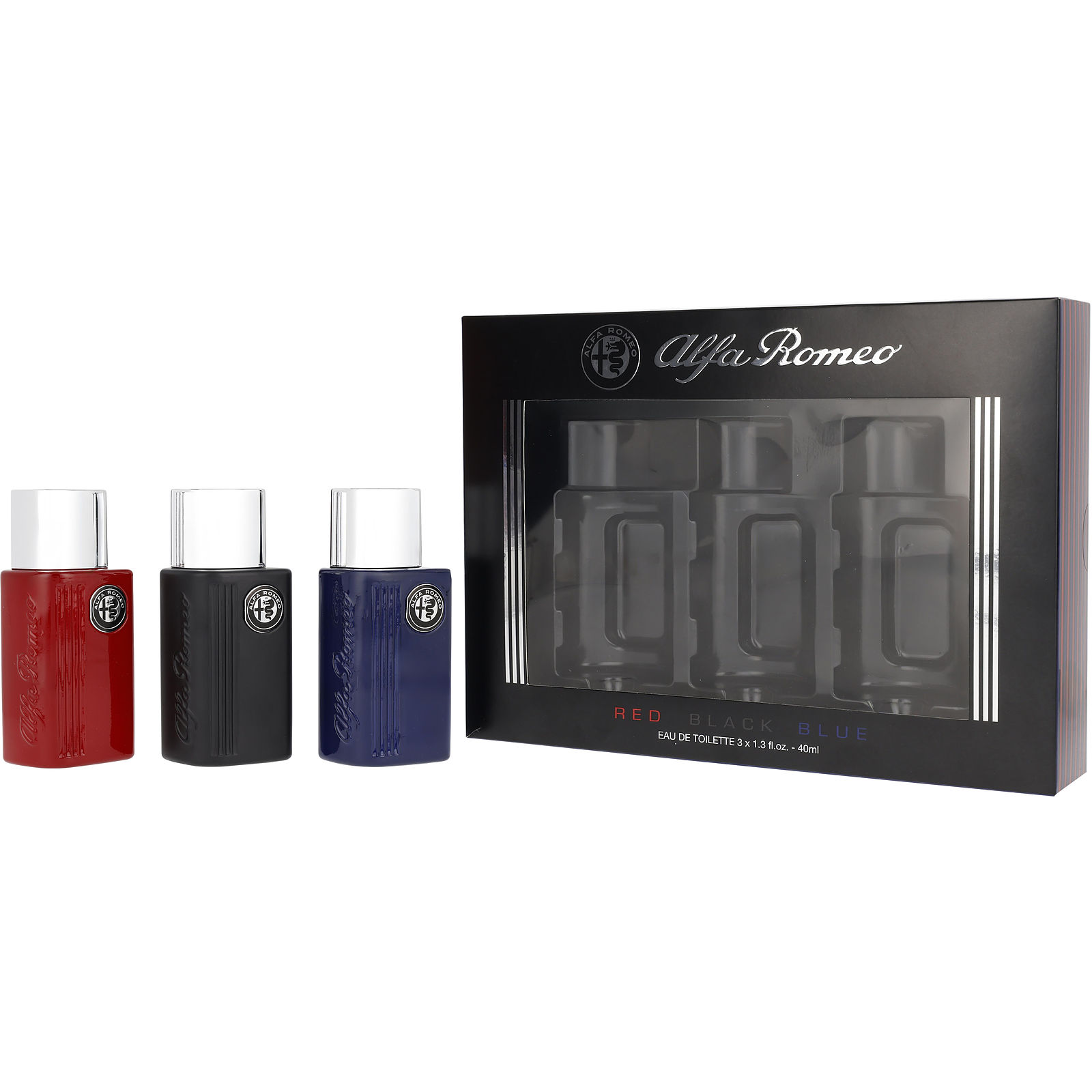 Alfa Romeo Variety Black & Blue & Red And All Are Eau De Toilette Spray 1.3 oz - Үнэртэй ус