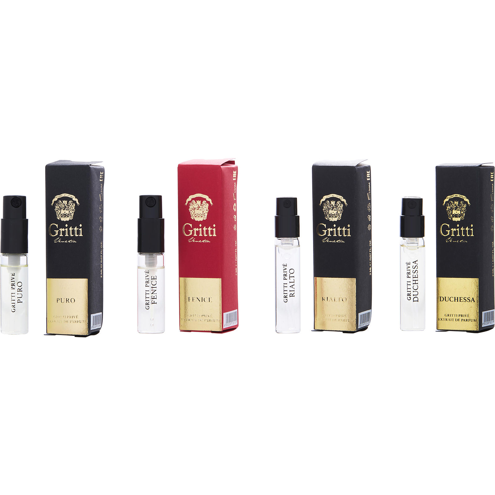Gritti Variety Prive 2 Set With Duchessa & Fenice & Puro & Rialto And All Are Extrait De Parfum Spray Vials - Үнэртэй ус