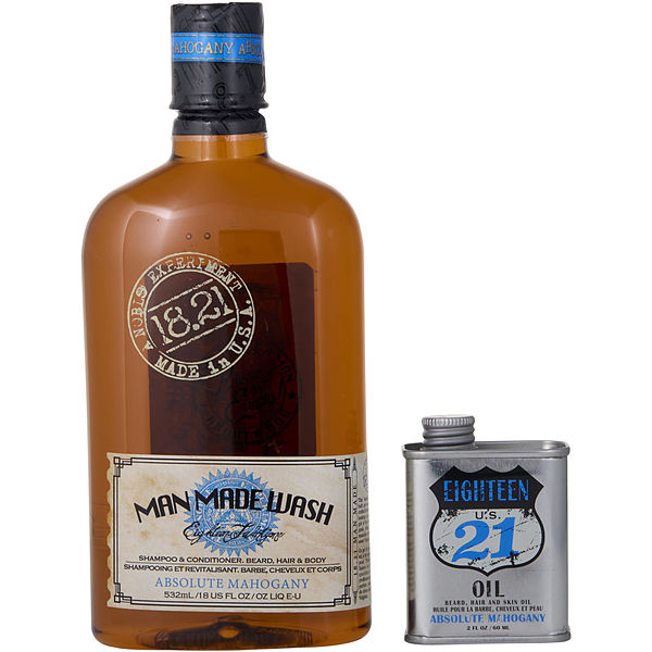 18.21 Man Made Book Of Good Grooming Volume 3 (Absolute Mahogany Man Made Wash 18 oz & Oil 2 oz) - Үнэртэй ус