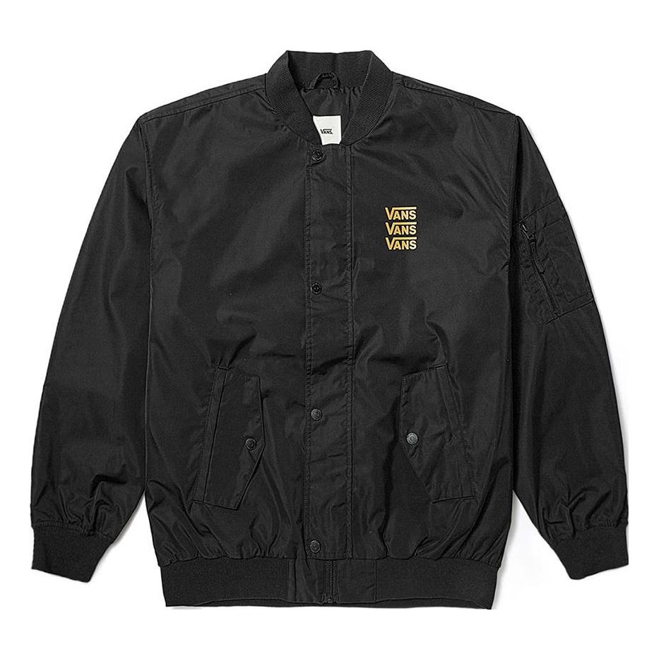 (WMNS) Vans Triple Logo Baseball Jacket 'Black' VN000BZEBLK