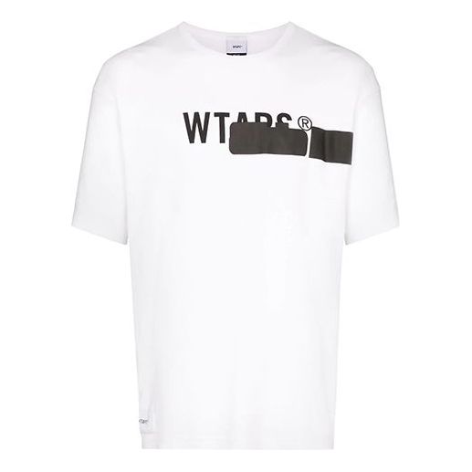 Men's WTAPS logo Printing Short Sleeve White 192ATDT-CSM10