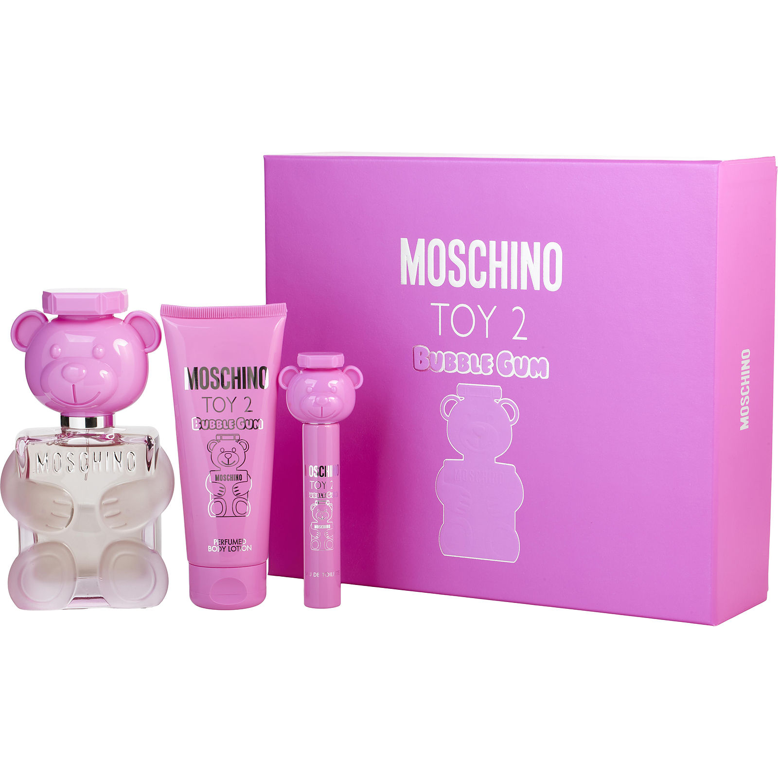Moschino Toy 2 Bubble Gum Eau De Toilette Spray 3.4 oz & Body Lotion 3.4 oz & Eau De Toilette Spray 0.33 oz Mini - Үнэртэй ус