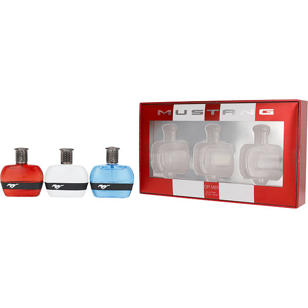 Estee Lauder Mustang Variety 3 Piece Mens Variety With Red & White & Blue And All Are Eau De Toilette Spray 1 oz - Үнэртэй ус