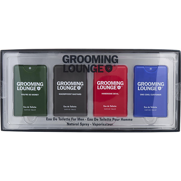 Grooming Lounge Variety 4 Piece Pocket Spray Set With You'Re So Money & Magnificent Bastard & Handsome Devil & One Cool Customer And All Are Eau De Toilette Spray 0.6 oz - Үнэртэй ус