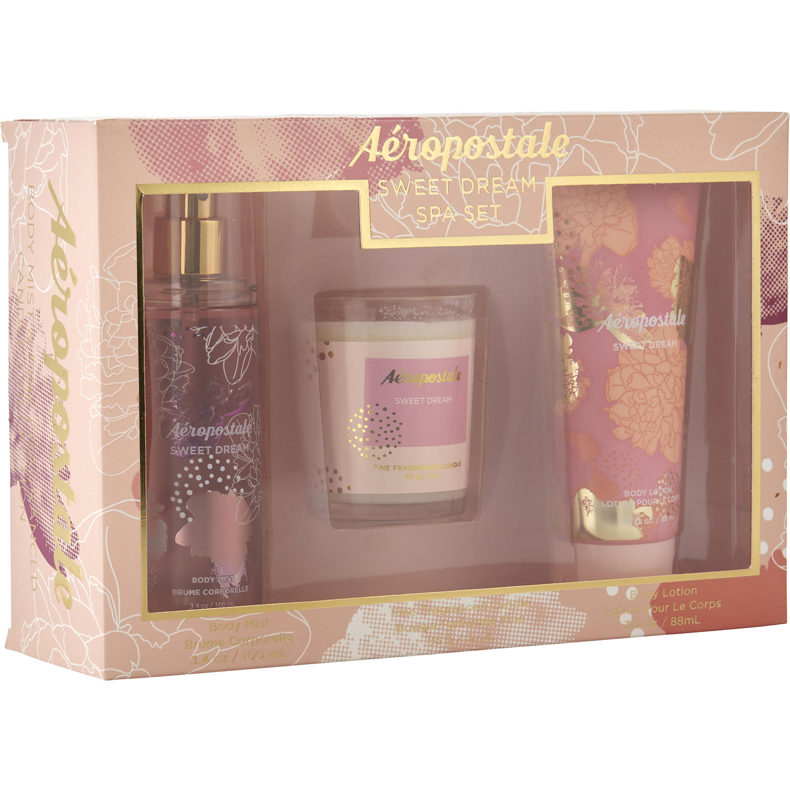 Aeropostale Sweet Dream Body Mist 3.4 oz & Body Lotion 3 oz & Candle - Үнэртэй ус