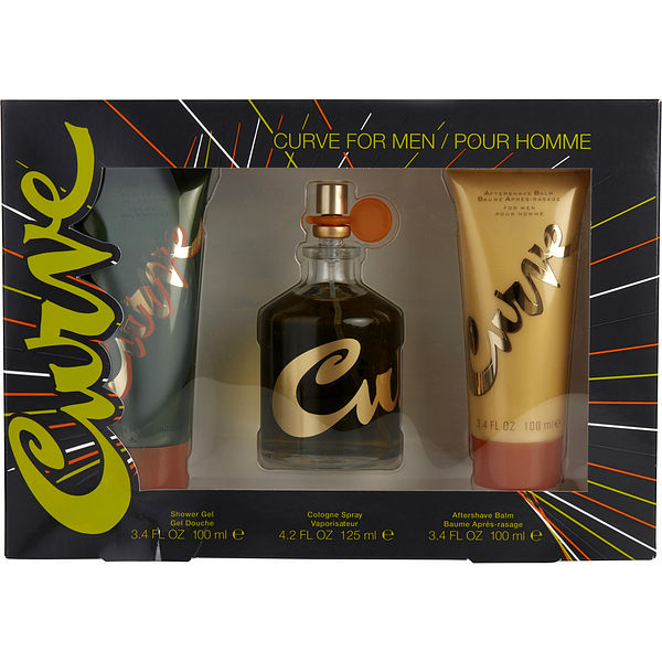 Liz Claiborne Curve Cologne Spray 4.2 oz & After Shave Balm 3.4 oz & Shower Gel 3.4 oz - Үнэртэй ус