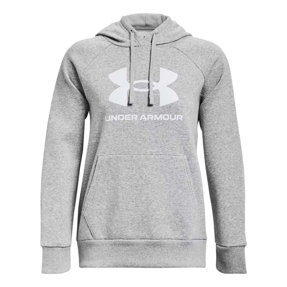 (WMNS) Under Armour Rival Fleece Big Logo Hoodie 'Light Grey' 1379501-012