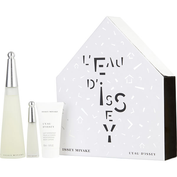 Issey Miyake L'Eau d'Issey Eau De Toilette Spray 3.3 oz & Body Lotion 1.6 oz & Eau De Toilette Spray 0.33 oz Mini - Үнэртэй ус