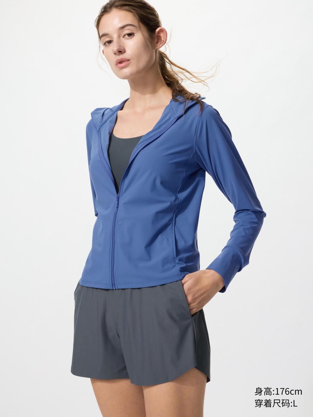 AIRism өндөр уян UV хамгаалалттай цахилгаантай малгайтай кардиган
